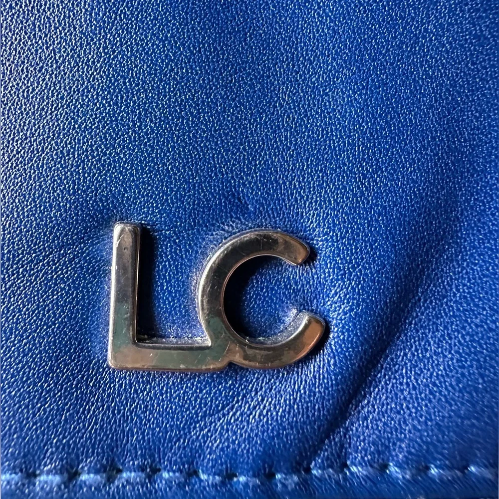Liz Claiborne Vintage Royal Blue Leather Crossbody   NWOT